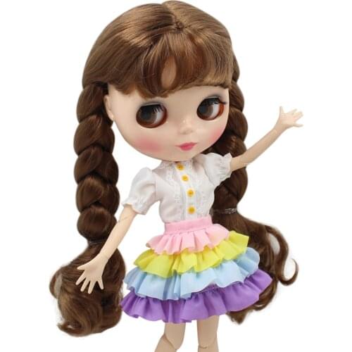 Clothes For 1/6 Blyth 2 Pieces Skirt and White Shirt