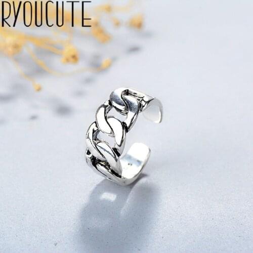 Punk Vintage Hollow Rings for Women Silver Color Jewelry Girls Adjustable Size Open Finger Rings