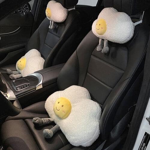 Cute Animal Car Headrest Neck Pillows Cushion Auto Womens Seatbelt Protect Lumbar Head Rest Seat for Car Waist Supplies Goods