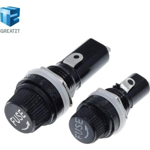 GREATZT 5Pcs 5*20mm 6*30mm Glass Fuse Holders 5x20 6x30 InsuranceTube Socket Fuse Holder For Insurance Panel Mount Fuse Holder