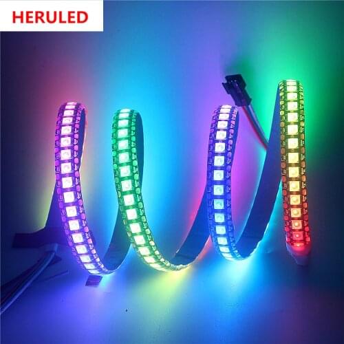 1-5m 5V WS2812B Led Strip light Individually Addressable WS2812 Smart RGB Led pixel strip 30/60/144Pixels/leds/m Black/White PCB