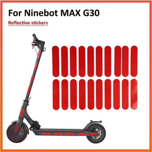 20pcs Luminous Stickers Front Rear Wheel Cover Protective Shell Reflective Sticker for Ninebot Max G30 Scooter Accessories