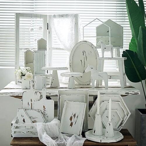 SWEETGO Vintage white cake stand cupcake trays wedding home decoration storage racks dessert table photograph background tools