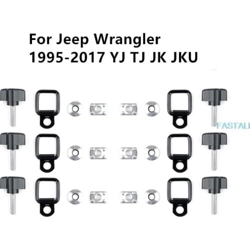 For Jeep Wrangler 1995-2017 YJ TJ JK JKU Sports/ Sahara/Freedom/Rubicon x Unlimited X 2DR/4DR runk screw pull buckle