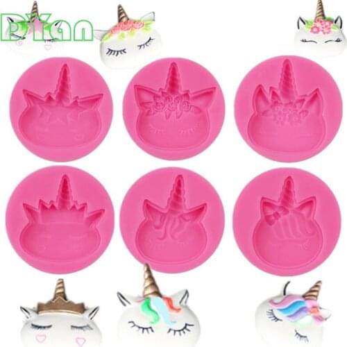 Unicorn Expression Baking Silicone Mold Cake Decoration DIY Fondant 3D Silicone Mold Chocolate Mold A1735