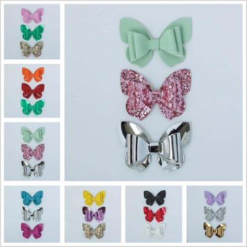 3PCS/Set Cute Butterfly Bows Shiny Glitter Hair Clips Lovely Hair Accessories For Women Girls Kids Barrettes Hairpins Headwear