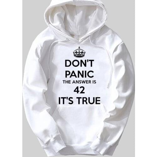 Don't Panic the Answer is 42 its True The Hitchhikers Guide to the Galaxy Girls Woman Hoodie Autumn Winter Fleece ZIIART