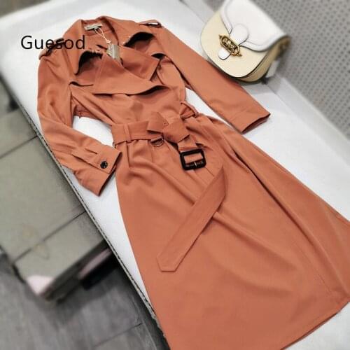Guesod Womens Trench Coat 2020 Autumn British Luxury Half Sleeve Dress Thin Trench Slim New Arrival