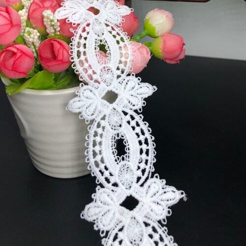 20yard Lace Fabric Ribbon Diy Wedding Dress Sewing Trim Accessories Water Soluble Embroidery Milk Silk Skirt Decoration For Home