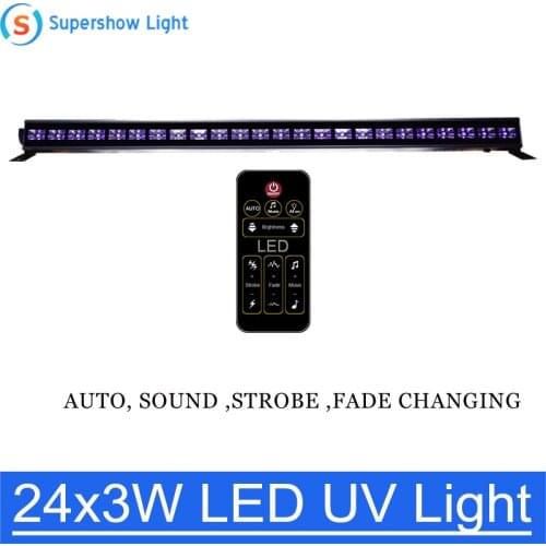 24x3W Remote Control UV LED Black Light Bar for Halloween Neon Party