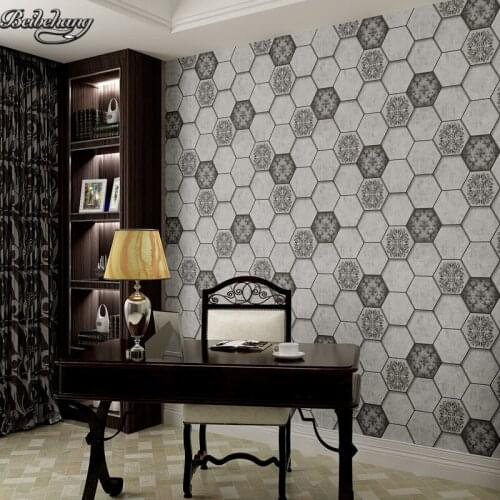 Beibehang 3D Retro Polygon PVC Waterproof Wallpapers Personality Restaurant Bar Cafe lofe Industrial Wind Wallpaper