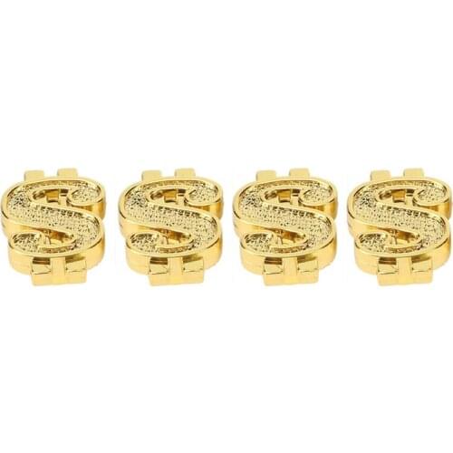 4 Pcs Tire Valve Caps Gold Dollar Car Truck Air Valve Stem Cover Hat Wheel Rims