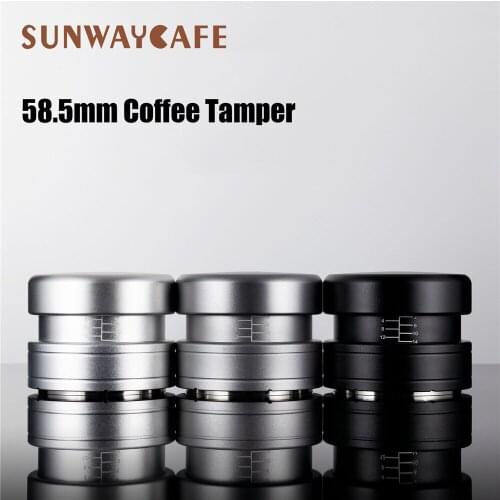 58.5mm Coffee Tamper Adjustable Height Pressure Espresso Powder Hammer Flat Base Coffee Accessories Barista Cafe Tools