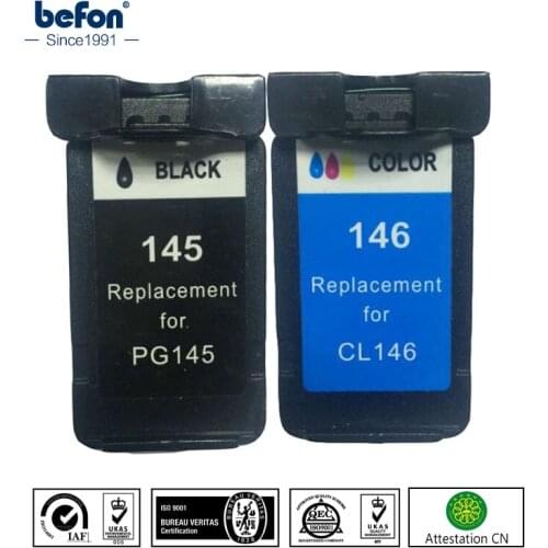 Befon Compatible 145 146 Cartridge Replacement for Canon PG145 CL146 PG 145 CL 146 Ink Cartridge for MG2410 2510 IP2900 2900