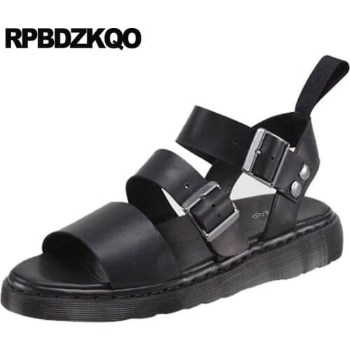 Black Casual Flatform Roman Women Flat Open Toe Slingback Double Strap Sandals Harajuku Shoes Blue Platform Designer Gladiator