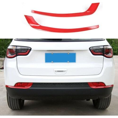 For Jeep Compass 2017+ Auto Rear Bumper Cover Frame Decorative Sheet 1 Pair Red