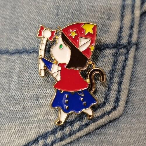 Enamel Pin Custom Magic Girl Brooch Bag Lapel Pin Cartoon Badge Jewelry Gift