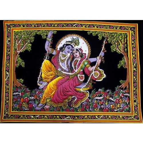 Tapestry Indian God Radha Krishna