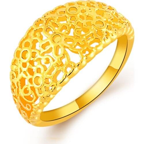 Exquisite Luxriant Vacuum Flower Rings Custom Jewelry Hollow Flower Rings Full Zinc Alloy Jewelry Comfort Fit Anel Bague Joias