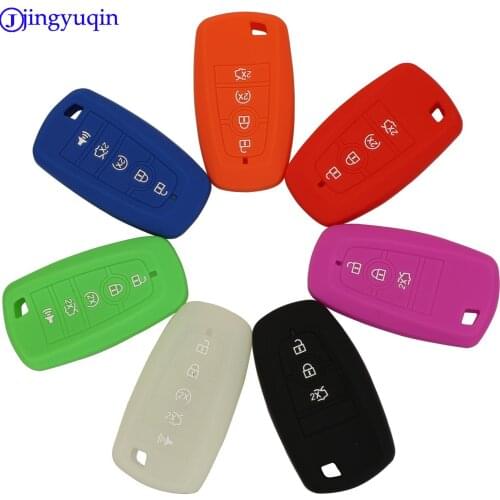 Jingyuqin 10pcs 3/4/5 Buttons Remote Key Case Silicone Protect Shell For Ford Mondeo Edge Car Accessories