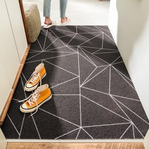Anti-Slip PVC Door Mats Carpet Nordic Minimalist Dust Carpet Kitchen Mat PVC Silk Loop Entrance Doormat for Hallway