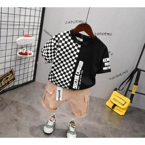 2020 summer Boy causal t-shirt + shorts two-piece flower boys clothing baby boy sets childrens set kids ports suits 59