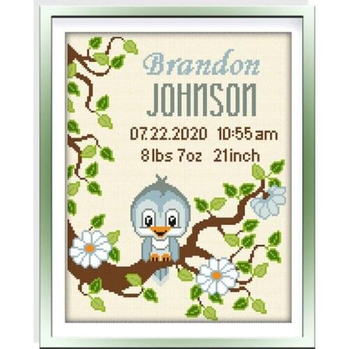 Hot Embroidery Birth Announcement Best Cross Stitch Pattern Maker Online with 100% Cotton Floss & Free Shipping for Home Decor
