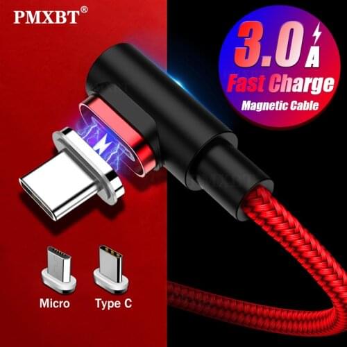 Magnetic Cable Quick Charge 3.0 Micro USB Type C Fast Charging For iPhone X Samsung A50 Magnet Android Phone Cables USB C Cord