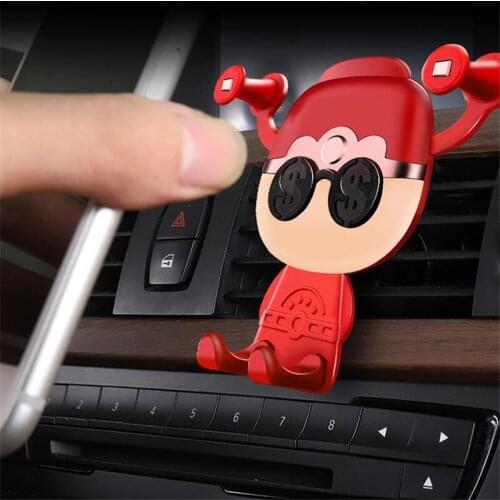 [Cute] 2PCS God of fortune Car Mobile Phone Holder Universal GPS Bracket Car Air Vent Mount for IPhone Xiaomi Huawei Samsung