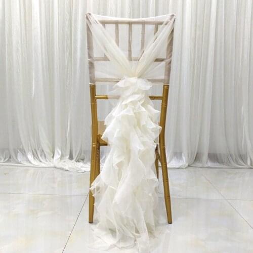Fashion Chair Sash with 3D Chiffon Delicate Wedding Decorations Bamboo Chair Covers Wedding Accessories Free Shipping