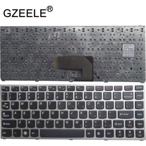 GZEELE new for Lenovo IdeaPad U460 U460A U460S Black US Keyboard Silver Frame