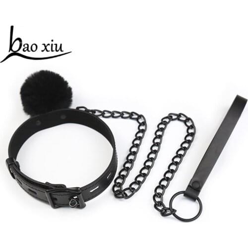 New Vintage Goth Black Faux Leather Collar Fur Pendant Necklace Sexy Harness Harajuku Punk Bondage Statement Choker For Women