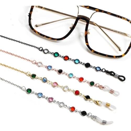 Colorful Rhinestone Mask Rope Glasses Chain Sunglasses Cord Multi-purpose Accessories Handmade Mask Decoration Necklace