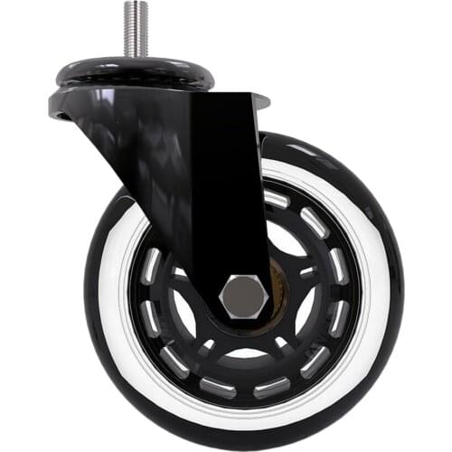 Office Chair Caster Wheels, Heavy Duty & Safe for All Floors, with Threaded Stem, 3/4 Inch