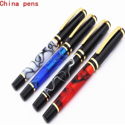 Beautiful 4Color Luxury quality 876 Material jade Acrylic Business office Medium Nib Fountain Pen New Give the best gift