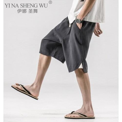 Summer New Kimono Shorts Men Fashion Multi-Pockets Mens Cargo Shorts Straight Loose Casual Shorts Male Short Pants Streetwear