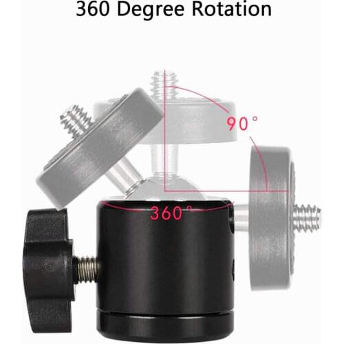 Tripod 1/4 Hot Shoe Mount Camera Head Ball Adapter Cradle Ball Head with Lock LED Light Flash Bracket Holder For DSLR DV Camera