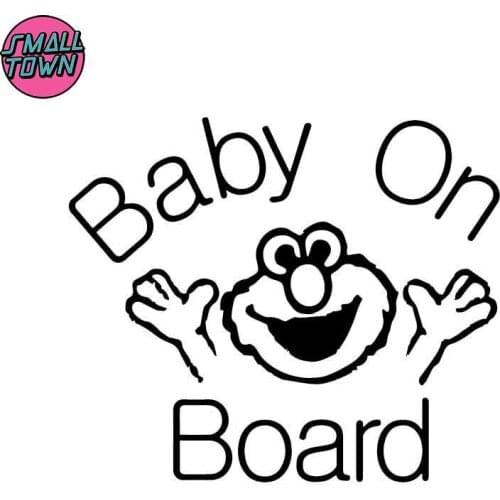 Small Town 16.2X13.7CM Funny Cartoon Car Window Decoration Decals BABY ON BOARD Warning Car Stickers C25-0141