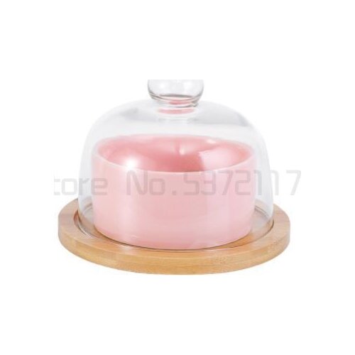 Glass cover cake bowl pudding cup baking cup dessert bowl fruit snack plate cake creative snack box Snack Plate