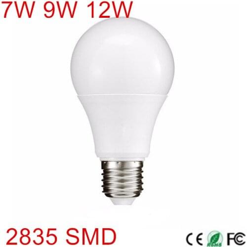Super bright E27 LED Bulb 7W 9W 12W AC85-265V led lighting 14/22/40leds 2835 SMD For Hour indoor lighting