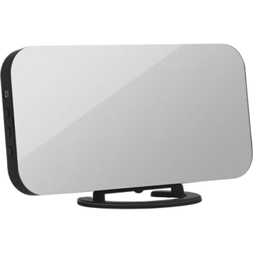 LED Alarm Clock Dual USB Output Snooze Mirror Clock Digital Creative Clock Induction Dimming Electronic Clock