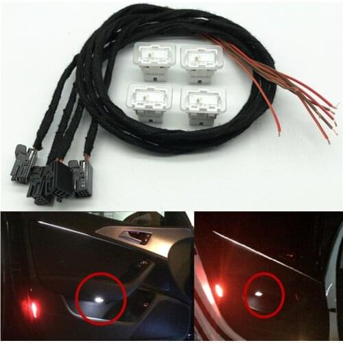 LED door trim Ambient atmosphere storage box light inner door debris box lighting lamp+wiring harness For Audi A4 S4 A5 A6 A7 A8