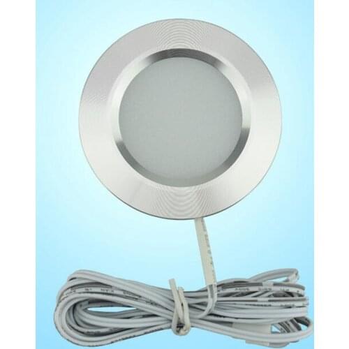 LED Under Cabinet Lights Closet Light 12V 3W Connecting Round Bookshelf Kitchen Surface Mounted Downlights Puck Showcase Lamp