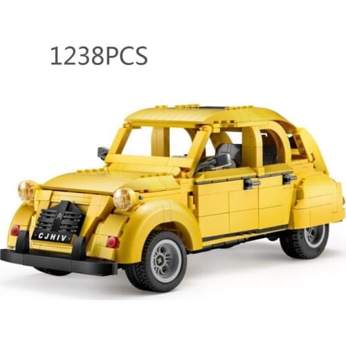 Technical france car building block 1:12 scale Citroen 2cv model 2.4Ghz radio remote control vehicle steam bricks RC toys