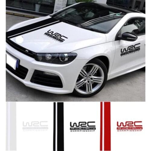 OUIO Universal Car Stickers WRC Stripe Vinyl Racing Sports Decal Decoration for BMW MINI AUDI FIAT Auto Accessories Hood Covers