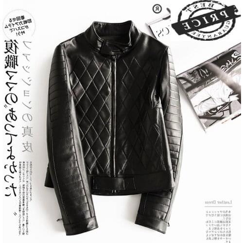 Leather Winter Genuine Jacket Women Clothes 2021 Korean Moto Biker Real Sheepskin Coat Female Fashion Ladies Coat LW1635