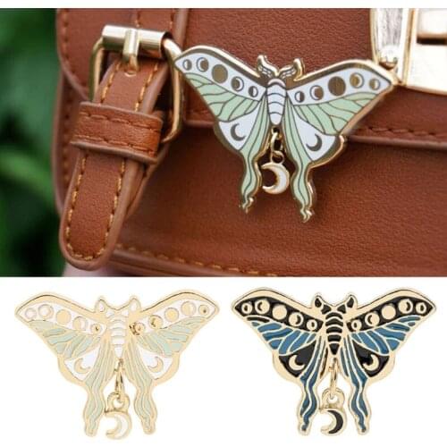 Luna Moth Enamel Badge Alloy Butterfly Enamel Pin Collar Badge Corsage Anniversary Birthday Jewelry Gift for Women Men