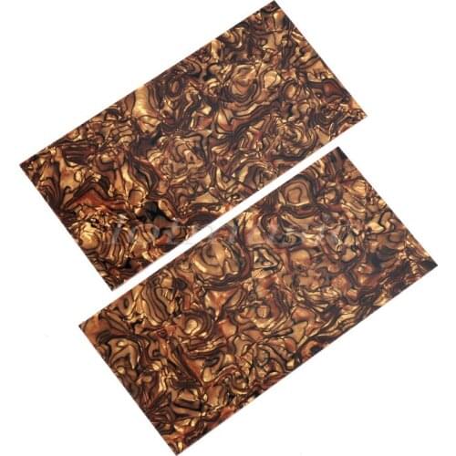 2Pcs Tiger Strip Guitar Head Veneer Shell 1.5mm Thick Celluloid For Luthier