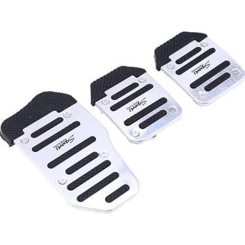 3Pcs/set Economical Manual Car Pedals Pad Brake Covers Universal Fit Silvery Delivery Fast
