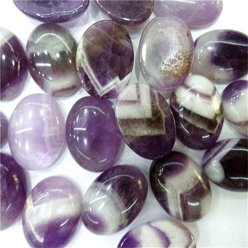 50Pcs 18x13x5mm Wholesale Natural Purple Amethyst Oval Cab Cabochon DIY Jewelry Making Accessories M64